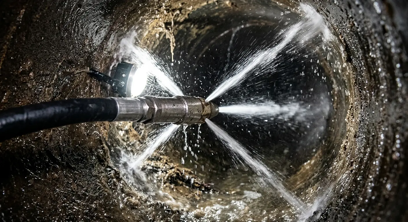 High-pressure hydro jetting nozzle cleaning sewer pipe for Sewer Cleanout in Brazil